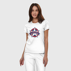 Пижама хлопковая женская Texas Rangers -baseball team, цвет: белый — фото 2