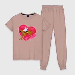 Пижама хлопковая женская SD Be Mine, цвет: пыльно-розовый