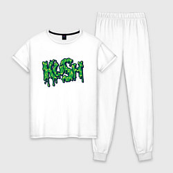 Пижама хлопковая женская Green Kush, цвет: белый