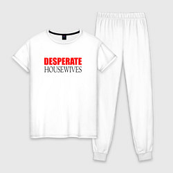 Пижама хлопковая женская Отчаянные домохозяйки Logo 2, цвет: белый