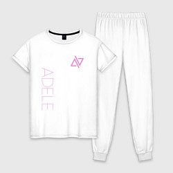 Пижама хлопковая женская Adele Logo, цвет: белый