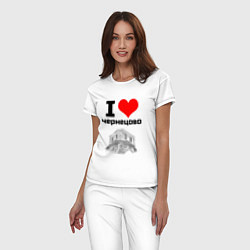 Пижама хлопковая женская I LOVE ЧЕРНЕЦОВО, цвет: белый — фото 2