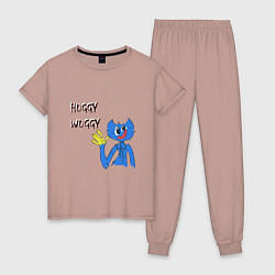 Пижама хлопковая женская Хагги Poppy Playtime, цвет: пыльно-розовый