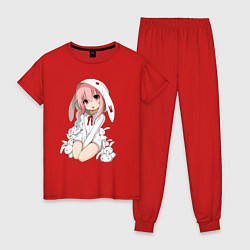 Пижама хлопковая женская Furry anime, цвет: красный