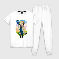 Пижама хлопковая женская Джоди Уиттакер доктор 2023, цвет: белый