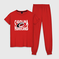 Пижама хлопковая женская Каролина Харрикейнз, Carolina Hurricanes, цвет: красный