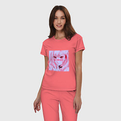 Пижама хлопковая женская Марин Китагава, цвет: коралловый — фото 2