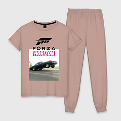 Пижама хлопковая женская FORZA HORIZON CLASSIC, цвет: пыльно-розовый