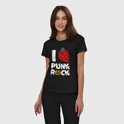 Пижама хлопковая женская I LOVE PUNK ROCK, цвет: черный — фото 2