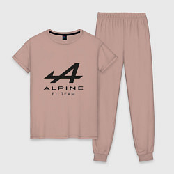 Женская пижама Alpine F1 team Black Logo