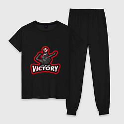 Пижама хлопковая женская Set Game Victory, цвет: черный