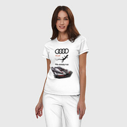 Пижама хлопковая женская Audi quattro Concept Design, цвет: белый — фото 2