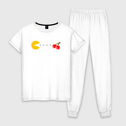 Пижама хлопковая женская Pac-man 8bit, цвет: белый