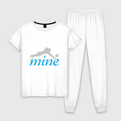 Пижама хлопковая женская Volleyball Mine, цвет: белый