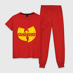 Пижама хлопковая женская Wu tang logo, цвет: красный