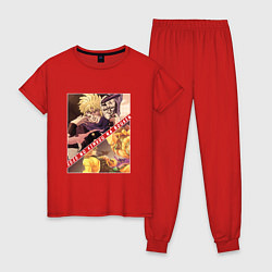 Пижама хлопковая женская Дио Брандо из ДжоДжо, цвет: красный