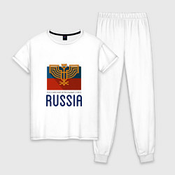 Пижама хлопковая женская Russia - Союз, цвет: белый