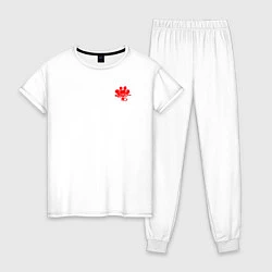 Пижама хлопковая женская Noize mc - кармашек, цвет: белый