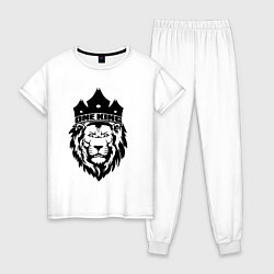 Пижама хлопковая женская Lion one king, цвет: белый