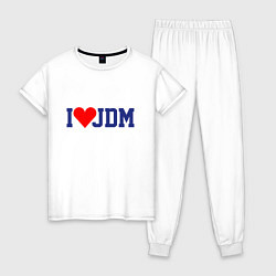 Пижама хлопковая женская I love JDM!, цвет: белый