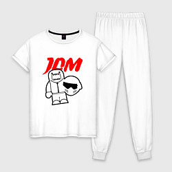 Пижама хлопковая женская JDM Japan Racer, цвет: белый