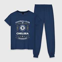 Пижама хлопковая женская Chelsea FC 1, цвет: тёмно-синий