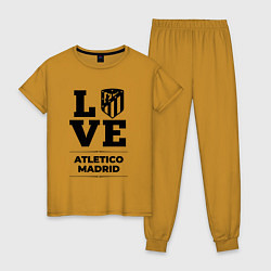 Пижама хлопковая женская Atletico Madrid Love Классика, цвет: горчичный