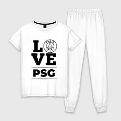 Пижама хлопковая женская PSG Love Классика, цвет: белый