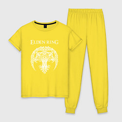 Пижама хлопковая женская ДРЕВО ELDEN RING, цвет: желтый