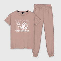 Пижама хлопковая женская Rock Believer Scorpions, цвет: пыльно-розовый