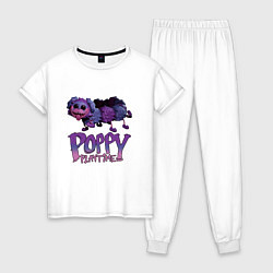 Пижама хлопковая женская POPPY PLAYTIME PJ Pug-a-Pillar, цвет: белый