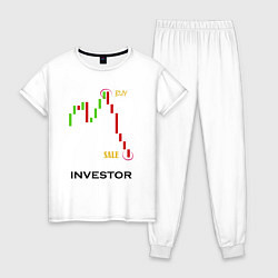 Пижама хлопковая женская Investor, цвет: белый