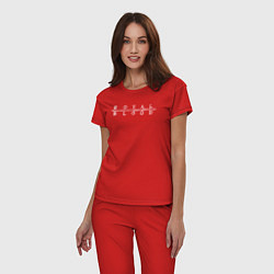 Пижама хлопковая женская Royal Blood логотип, цвет: красный — фото 2