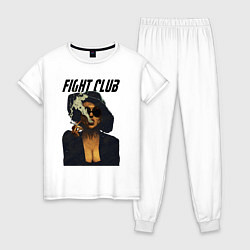 Пижама хлопковая женская Fight Club - Marla Singer, цвет: белый