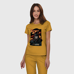 Пижама хлопковая женская Curse Of Anubis, цвет: горчичный — фото 2