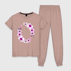 Женская пижама Цветы Венок Из Розовых Гибискусов