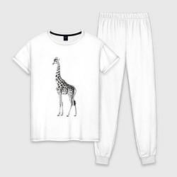 Пижама хлопковая женская Грация жирафа, цвет: белый