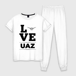 Пижама хлопковая женская UAZ Love Classic, цвет: белый