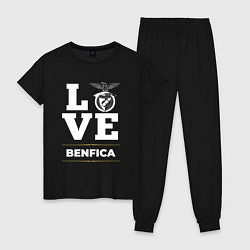 Пижама хлопковая женская Benfica Love Classic, цвет: черный