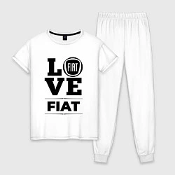 Пижама хлопковая женская Fiat Love Classic, цвет: белый