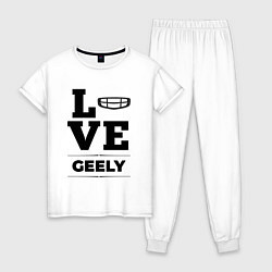 Пижама хлопковая женская Geely Love Classic, цвет: белый