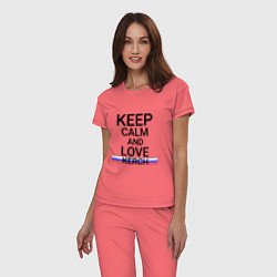 Пижама хлопковая женская Keep calm Kerch Керчь, цвет: коралловый — фото 2