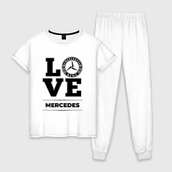 Пижама хлопковая женская Merсedes Love Classic, цвет: белый