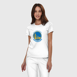 Пижама хлопковая женская Голден Стэйт Уорриорз NBA, цвет: белый — фото 2