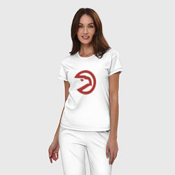 Пижама хлопковая женская Атланта Хокс NBA, цвет: белый — фото 2