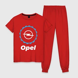 Пижама хлопковая женская Opel в стиле Top Gear, цвет: красный