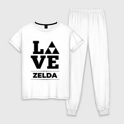 Пижама хлопковая женская Zelda Love Classic, цвет: белый