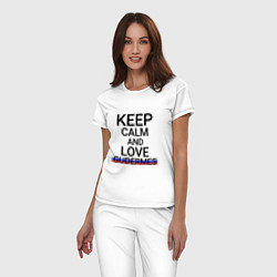 Пижама хлопковая женская Keep calm Gudermes Гудермес, цвет: белый — фото 2