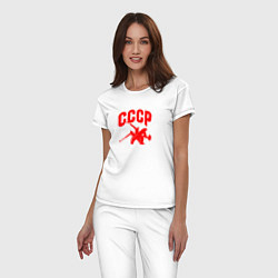 Пижама хлопковая женская СССРмолотобойцы, цвет: белый — фото 2