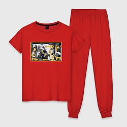 Пижама хлопковая женская Спрингфилд ГерникаСимпсоны в версии Герники, цвет: красный